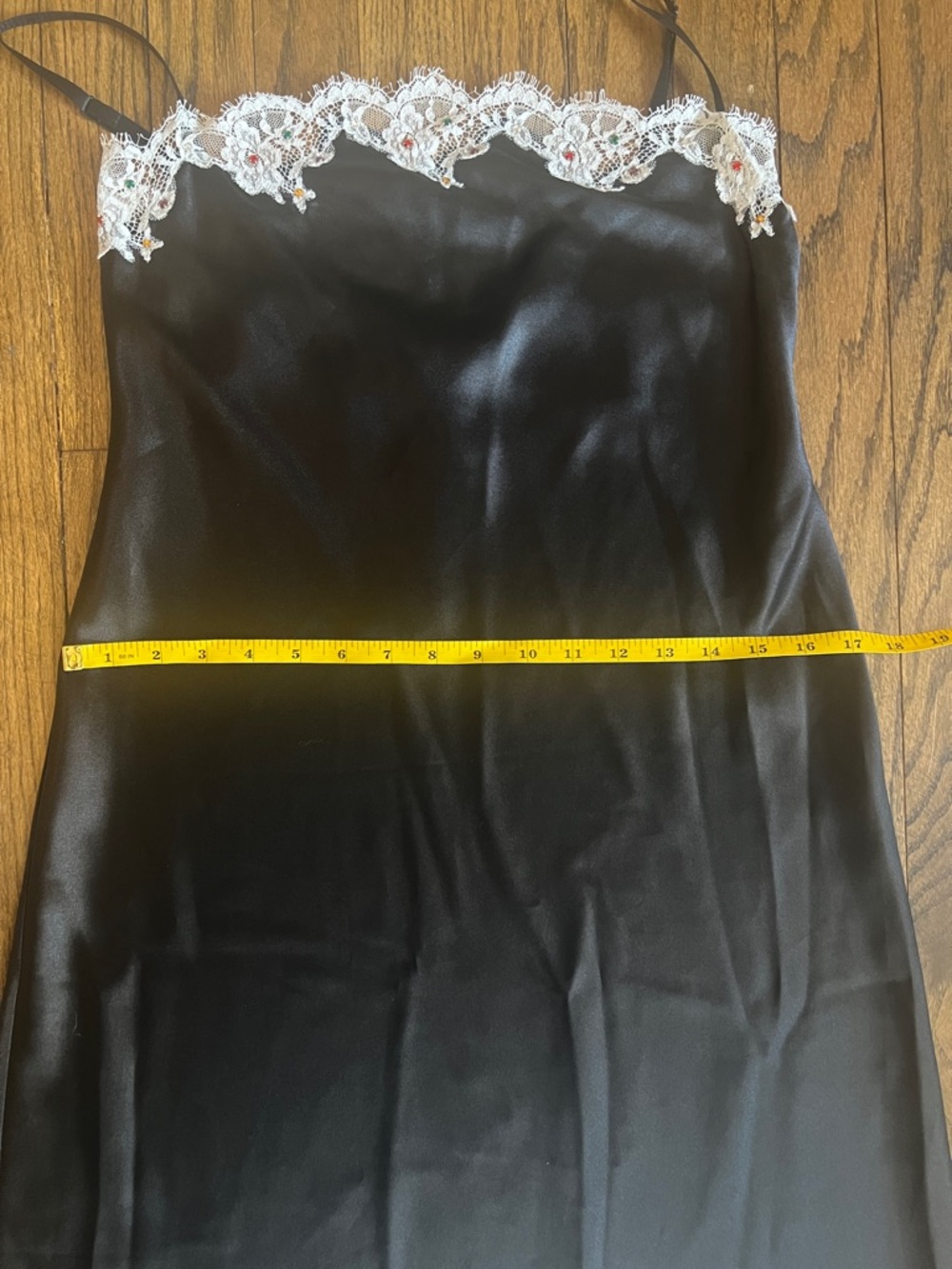 RARE VINTAGE BETSEY JOHNSON ULTRA SILK LACE RHINESTONE MIDI SLIP DRESS S - Picture 5 of 6